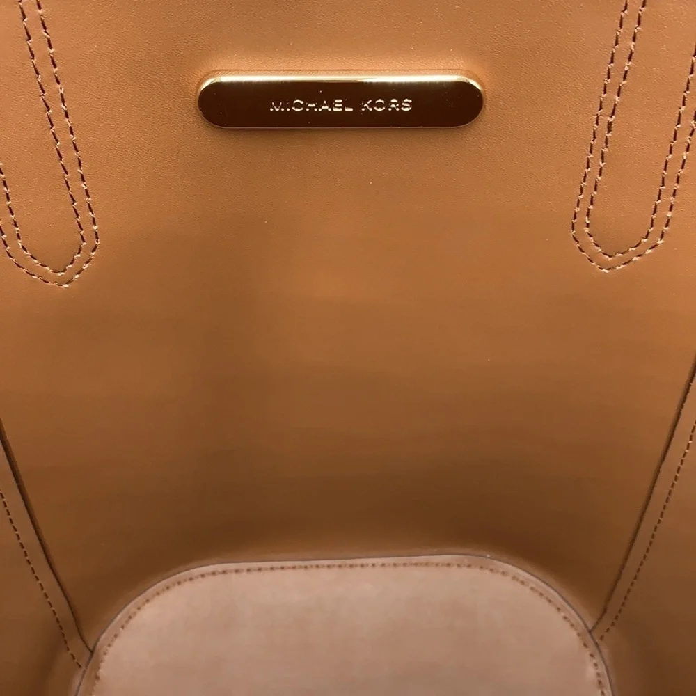 MICHAEL KORS PORTIA SMALL TOTE LUGGAGE COLOR Pebbled leather/ suede - Picture 10 of 16